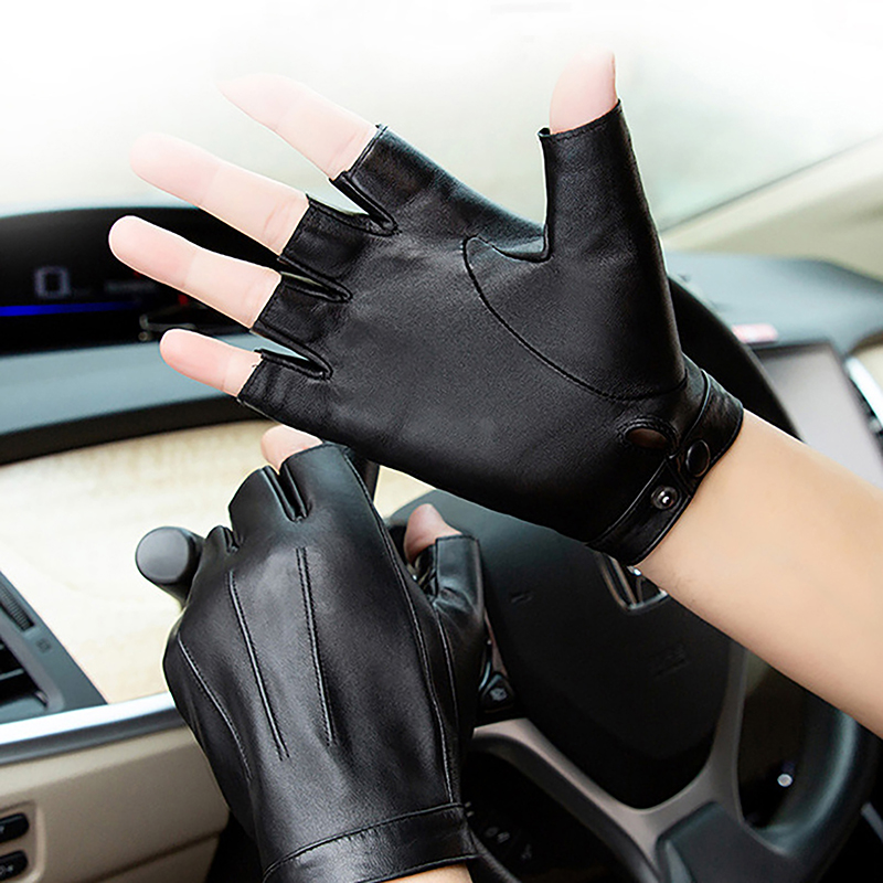 Leather Driving Glove - 1 Pasang Sarung Tangan Pria Tanpa