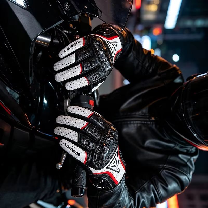 Motorcycle Glove Knuckle - Sarung Tangan Motor Kulit Asli, Menutupi